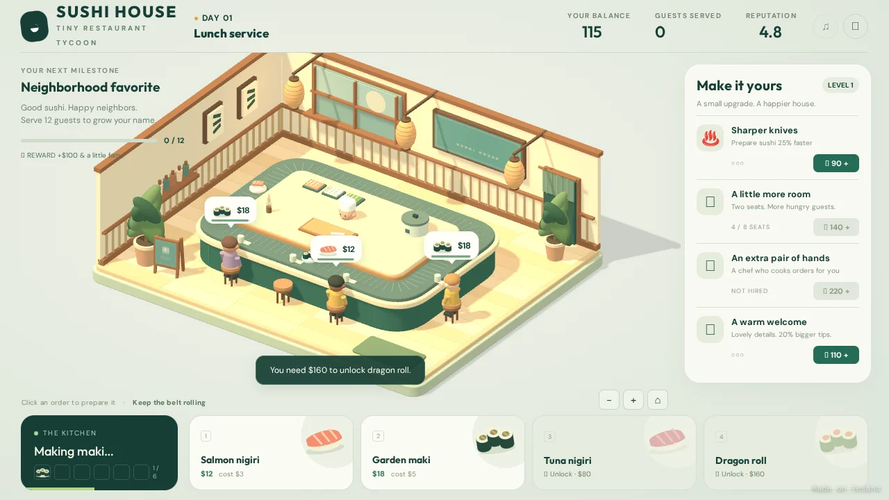 Sushi House — Tiny Tycoon