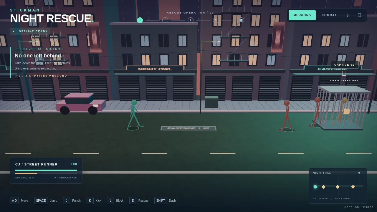 Stickman — Night Rescue