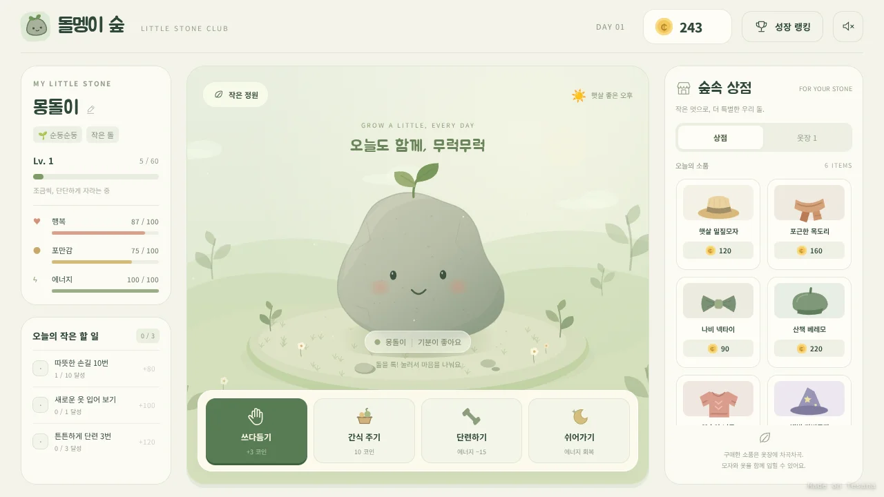 돌멩이 숲 · 돌 키우기