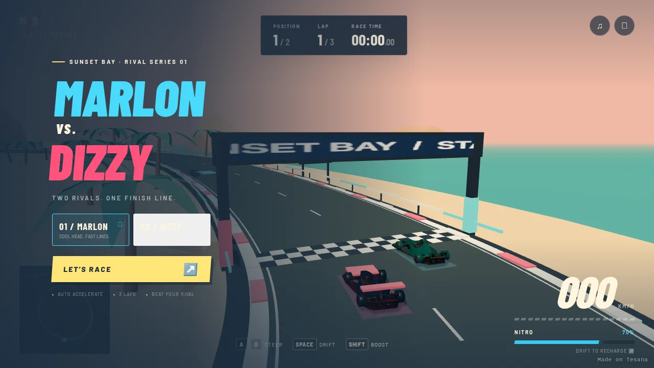 Marlon vs Dizzy — Sunset Sprint